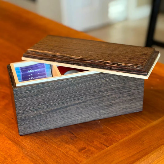 Handcrafted Wooden Tea Box – 3-Compartment Wood Tea Storage